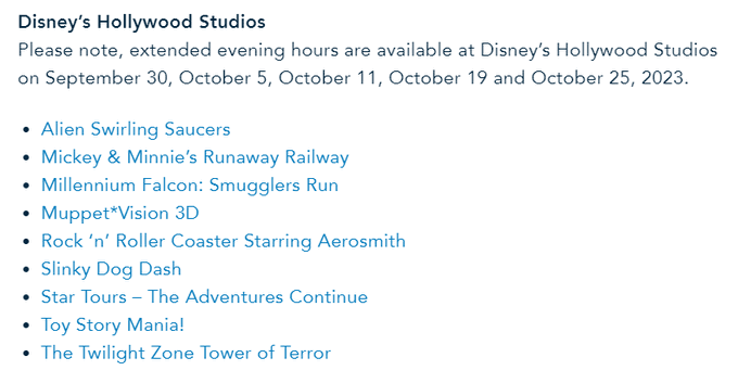 Extended Evening Theme Park Hours returns to Disney’s Hollywood Studios in September