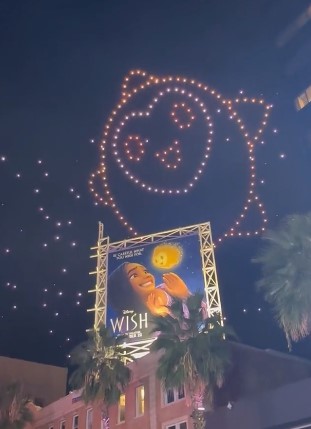 Drone show before ‘Wish’ premiere